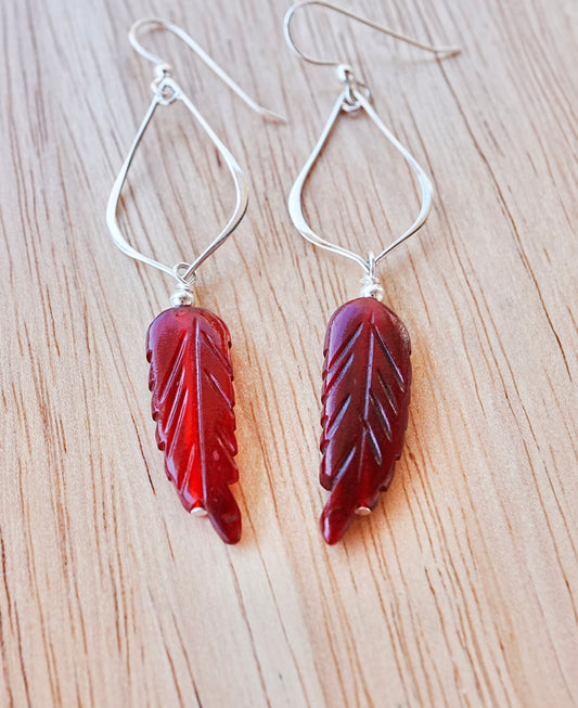 Earrings Feather Drop