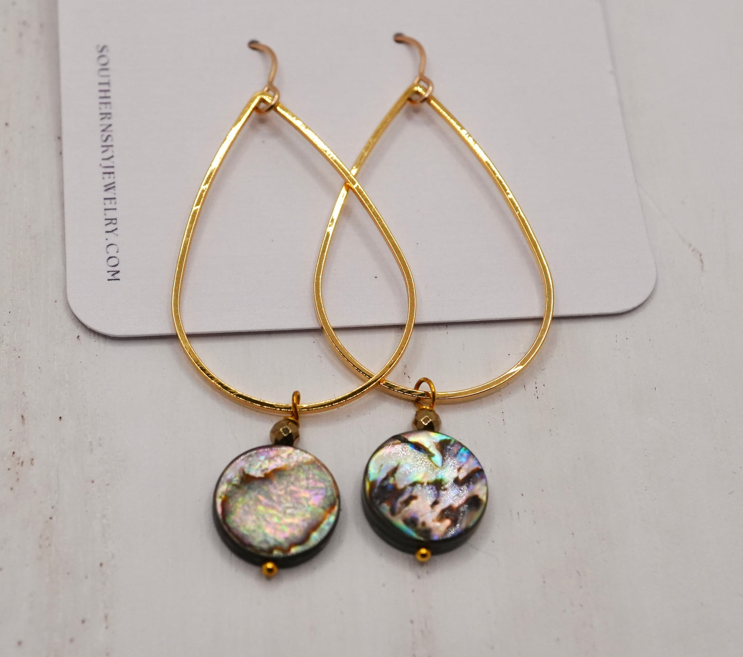 Earrings Abalone Teardrop
