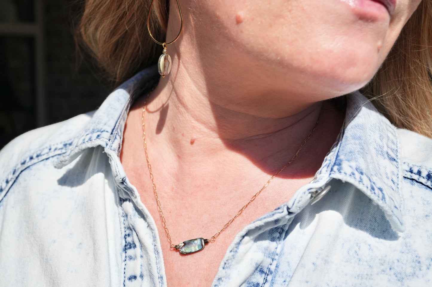 Necklace Abalone Gold Chain