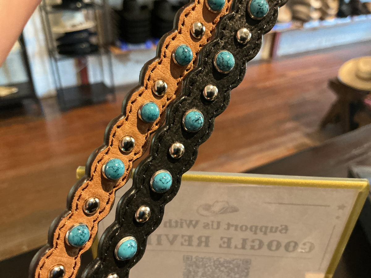 Hatband scallop edge turquoise