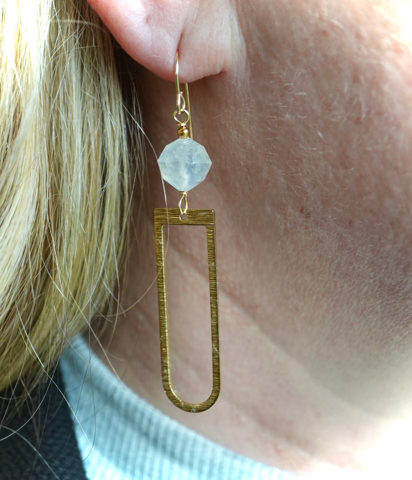 Moonstone Horseshoe Earrings