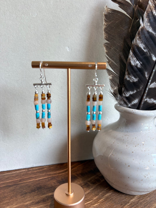 Earrings Gemstone Rain Drop Chandaliers