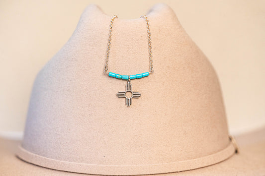 Necklace Kingman Turquoise Zia Pendant