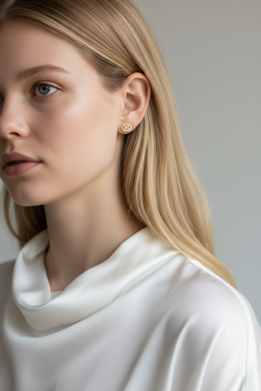 18k Gold Filled Baguette Earrings