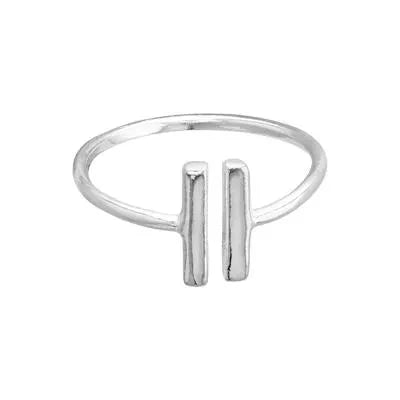 Ring Double Bar Silver