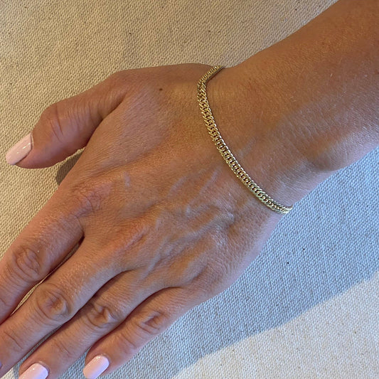 18k Gold Filled Double Curb Chain Bracelet