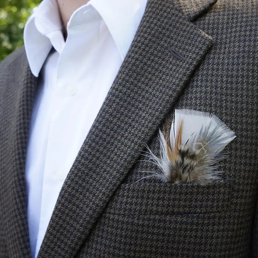 Light Feather Hat Trim With Turkey and Pheasant - Eggshell