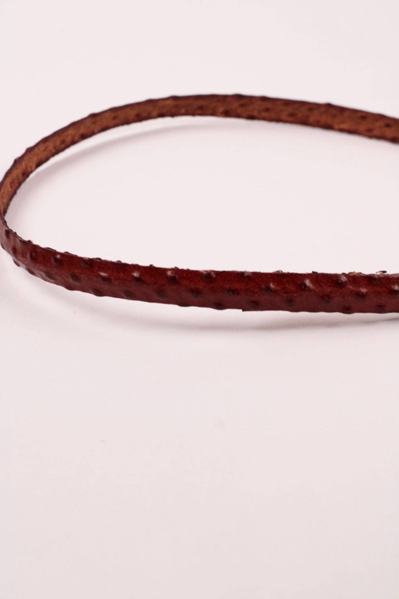 Leather Ostrich Hat Band  - Falu Red