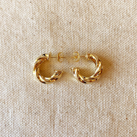 18k Gold Filled Twisted Hoop