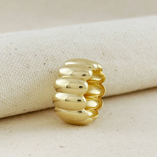 'Millie' Oversized Scalloped Ring 18k GF