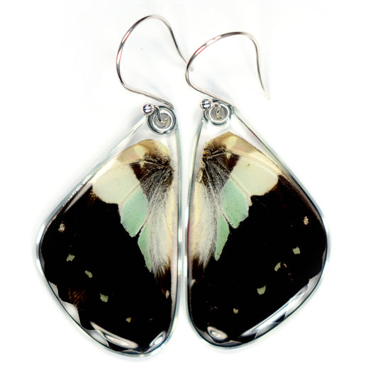 Butterfly Earrings, Pale Green Triangle