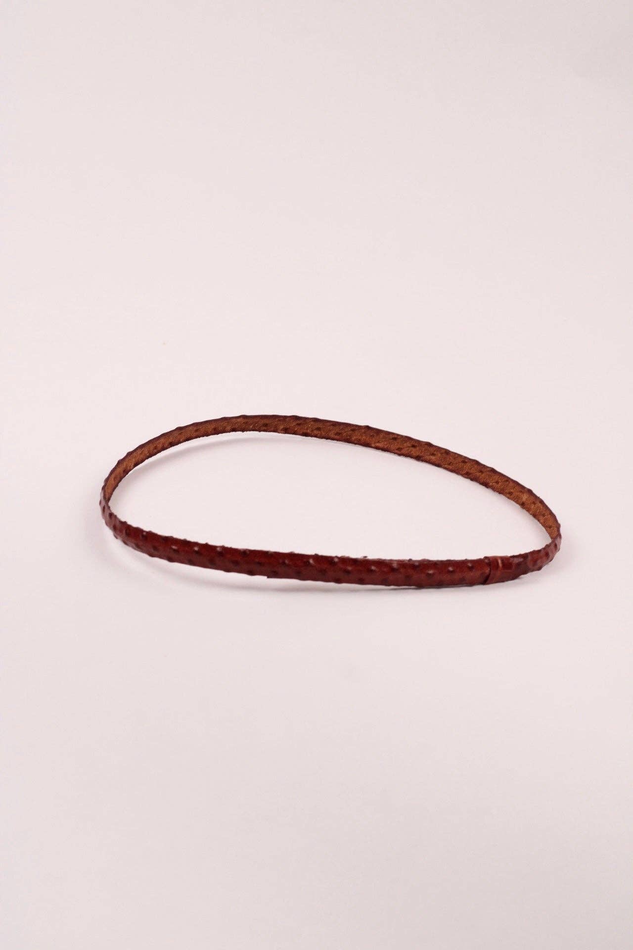 Leather Ostrich Hat Band  - Falu Red