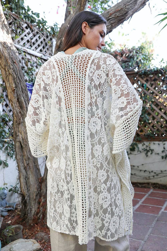 Lace  Pattern Kimono