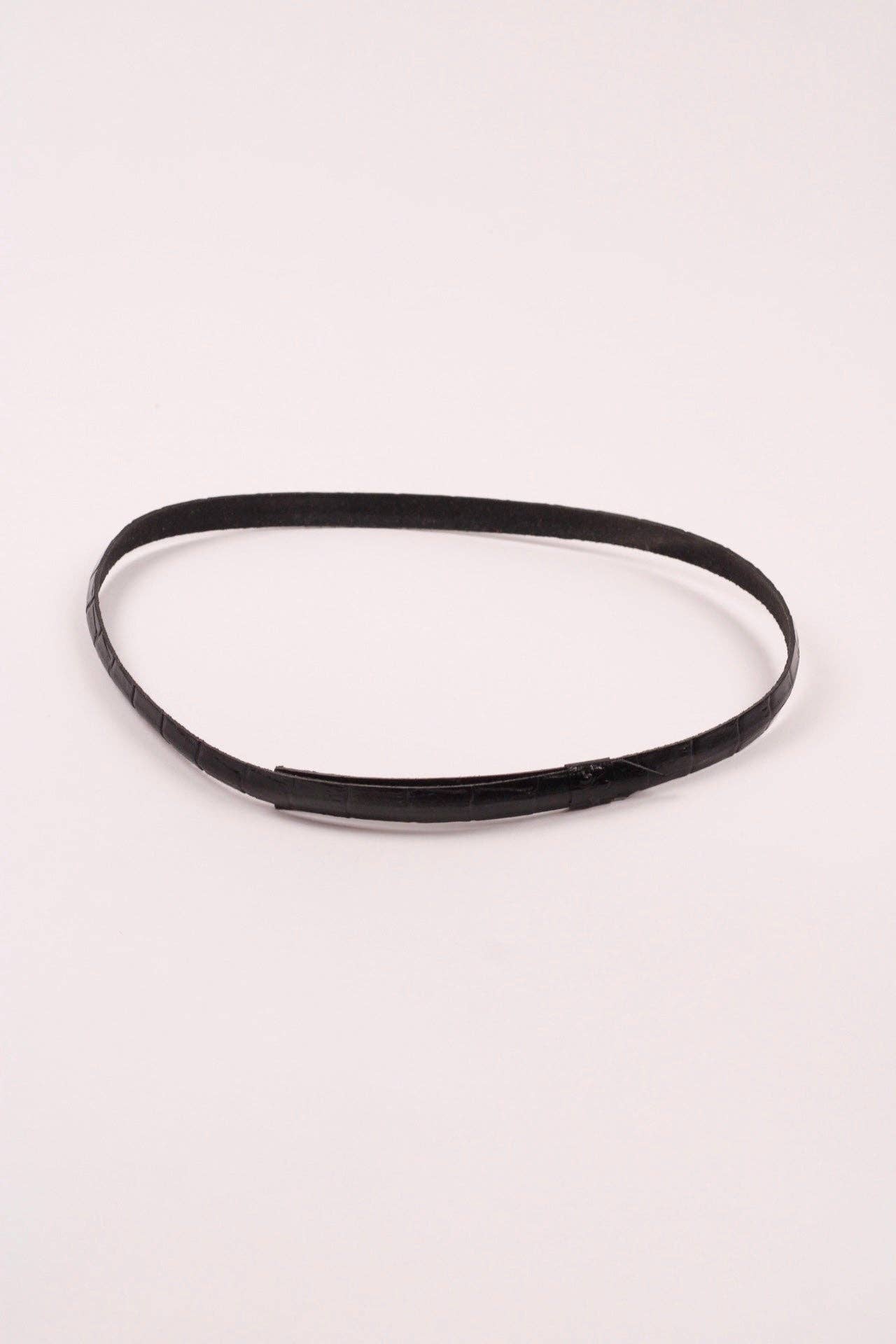 Leather Crocodile Hat Band / Black