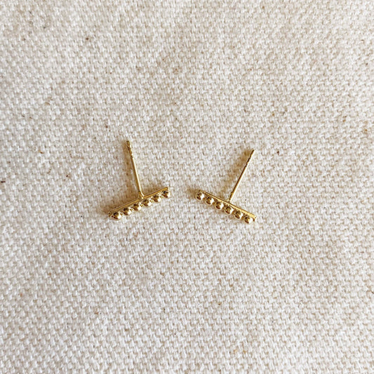 Beaded Bar Stud Earrings