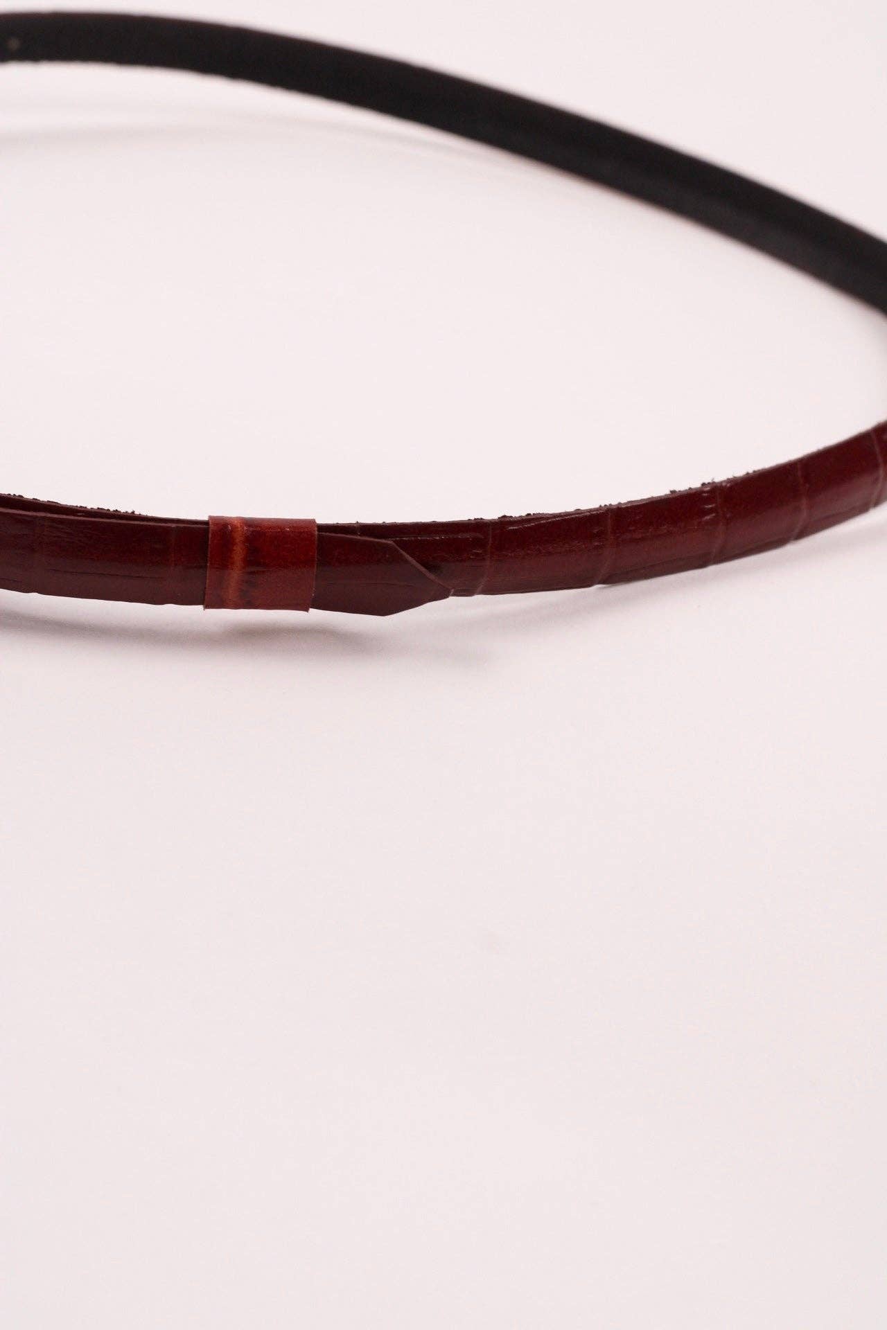 Leather Crocodile Hat Band / Falu Red