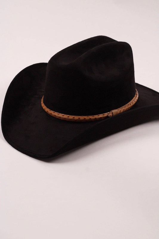 Leather Ostrich Hat Band -  Nude