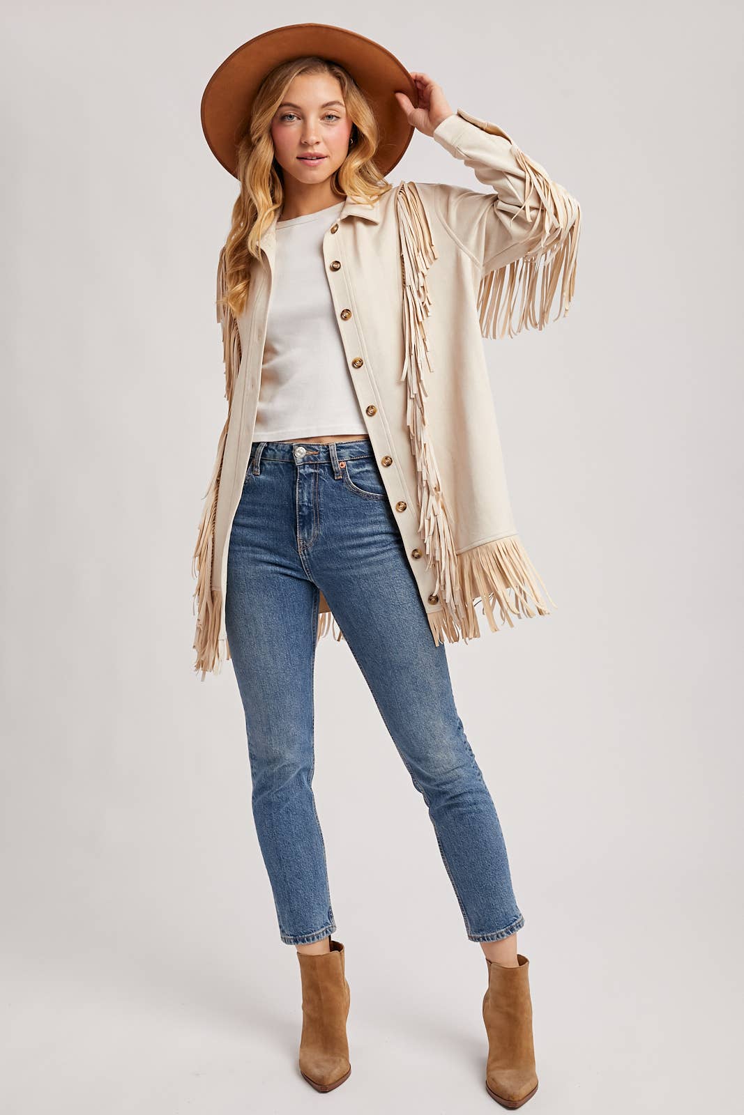 Vegan  Suede Fringed Jacket