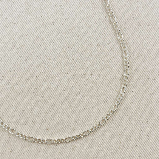 Sterling Silver Figaro 3x1 Chain 3.2mm
