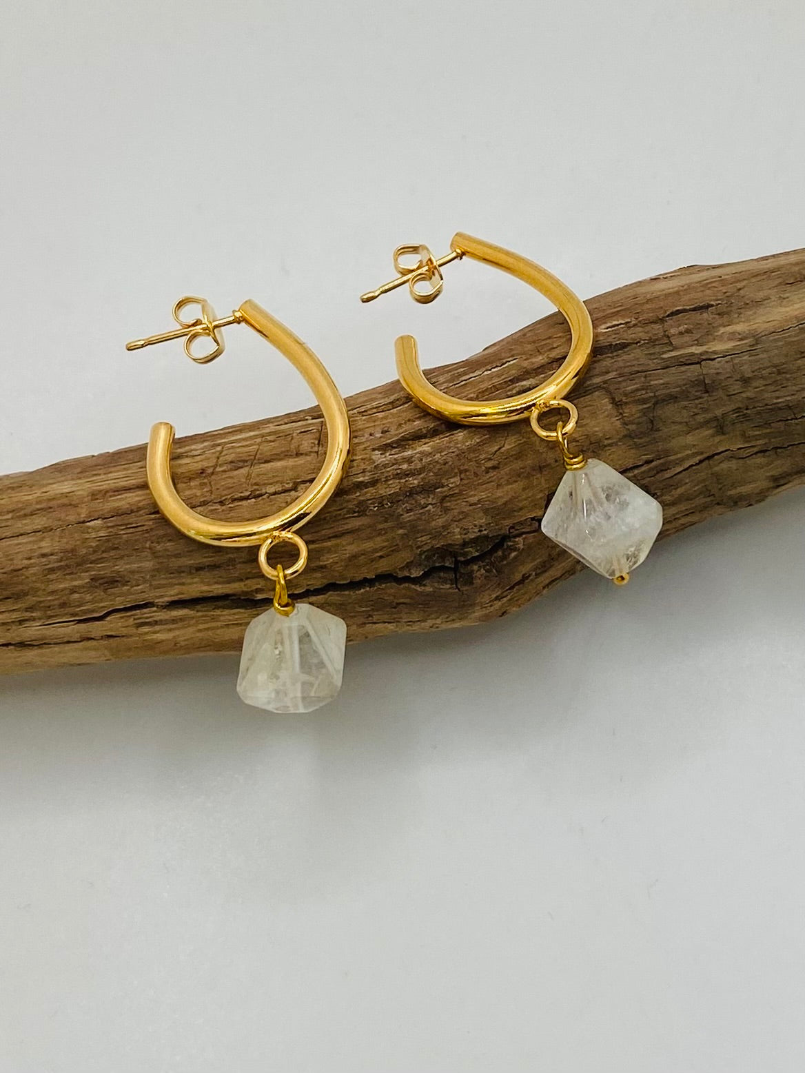 Earrings Gold Plated Hoop Drops