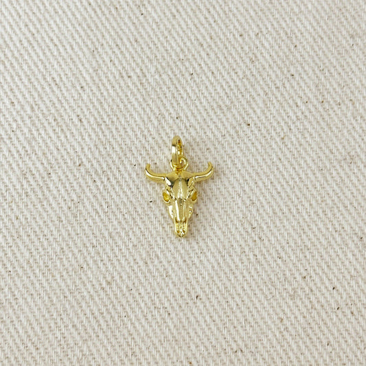 18k Gold Filled Western Skull Charm