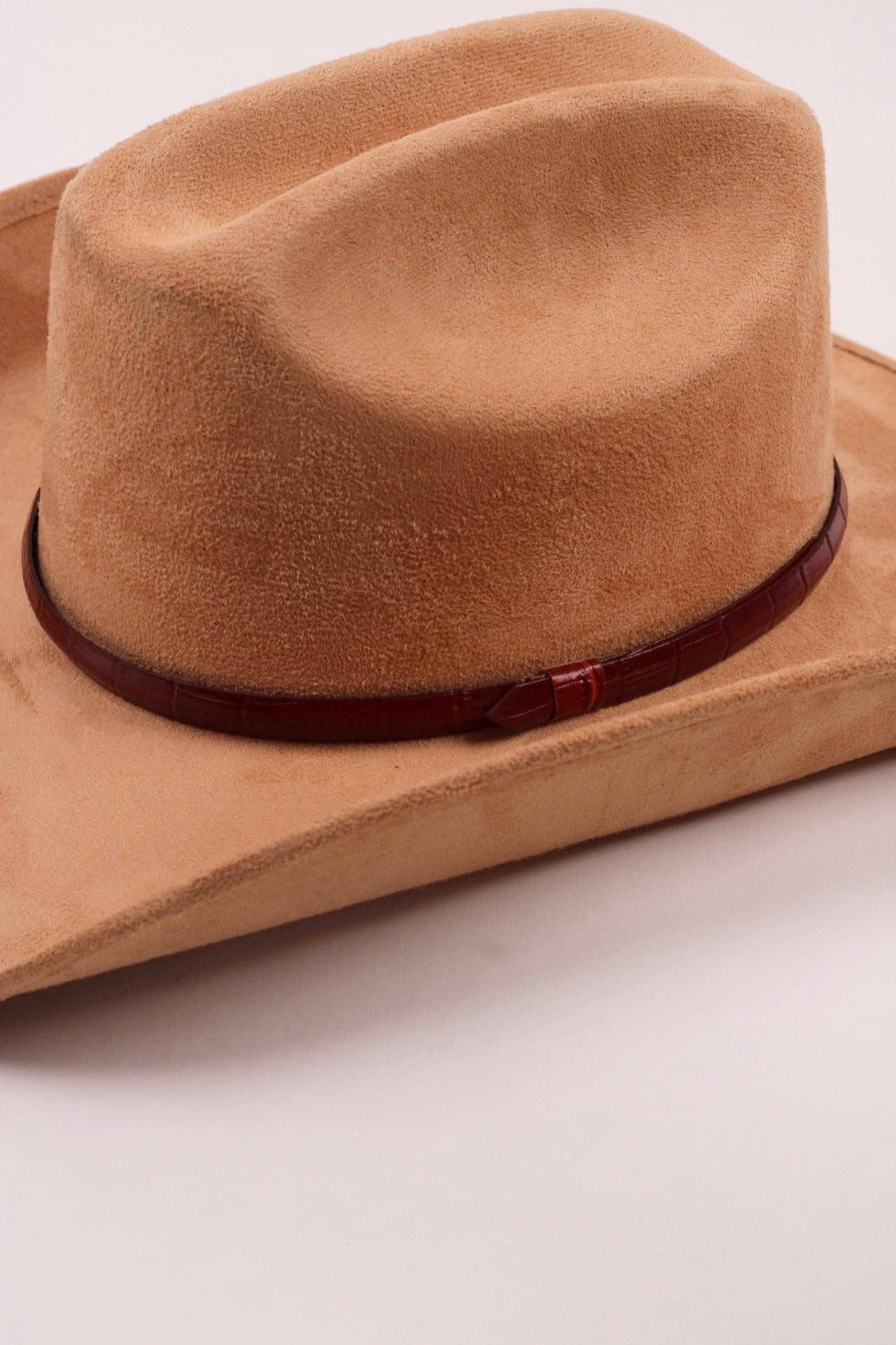 Leather Crocodile Hat Band / Falu Red