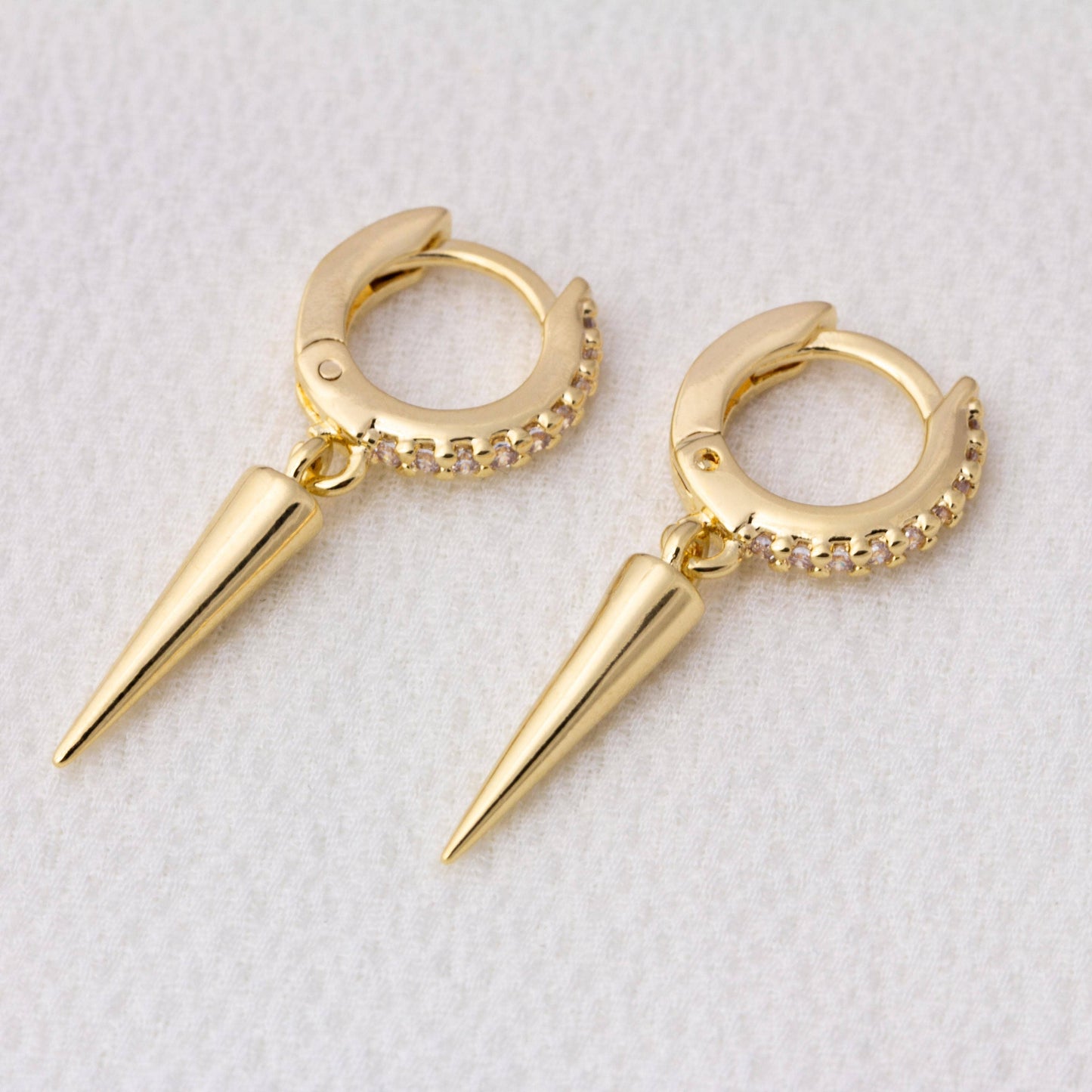 Hoop Earrings With Spike Drop