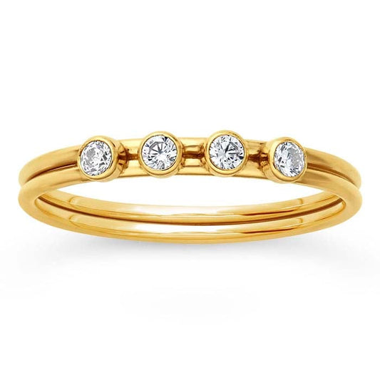 Ring 'Quatro Bling' Gold-Filled