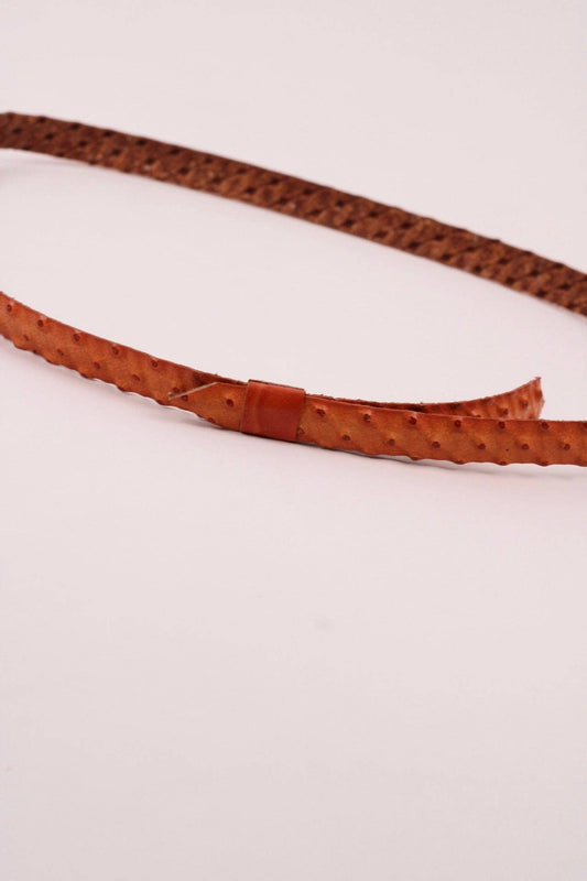 Leather Ostrich Hat Band  -Princeton Orange