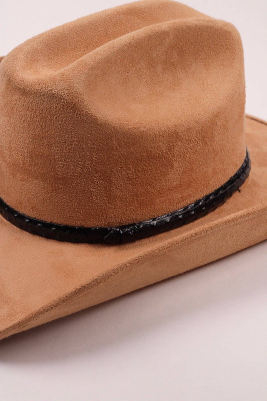 Leather Ostrich Hat Band- Black