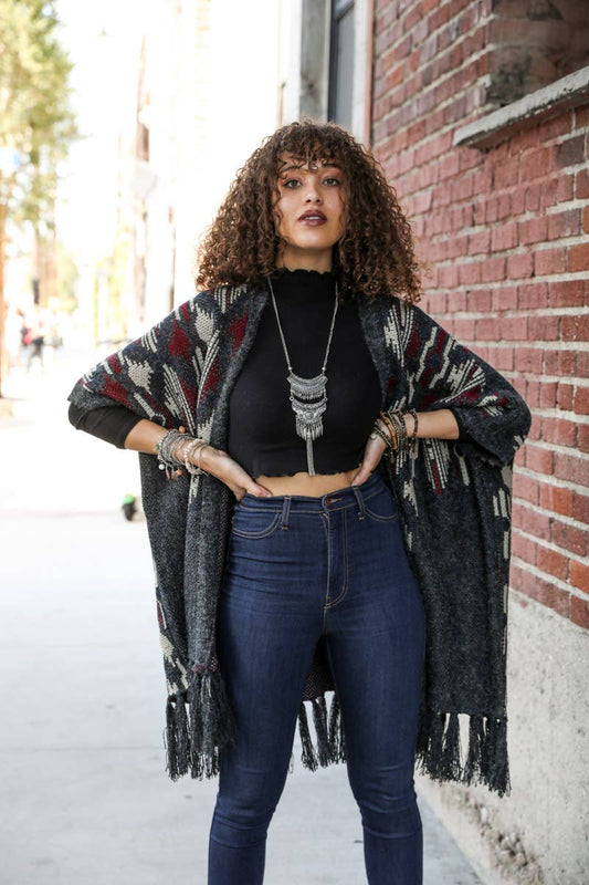 Argyle Knit Ruana