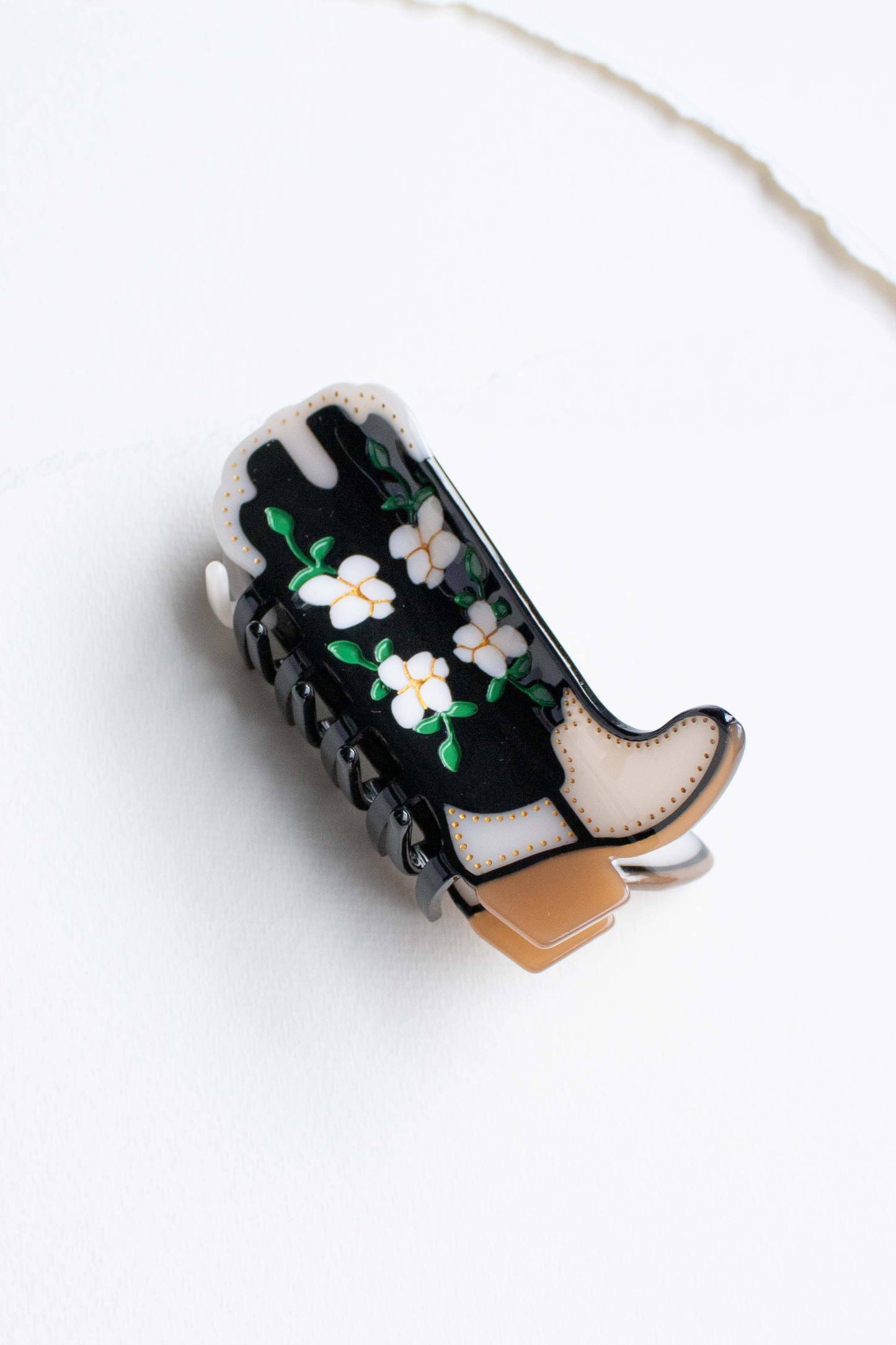 Magnolia Blossoms Western Boots Claw Clip
