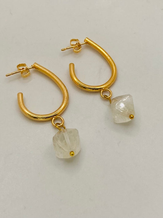 Earrings Gold Plated Hoop Drops