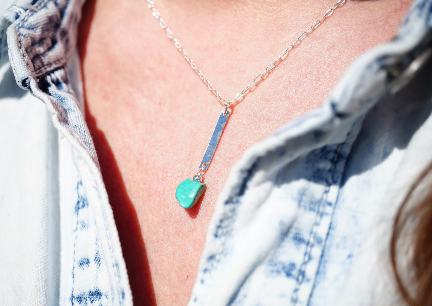 Necklace Scorpios Turquoise Sparkle Cable Chain