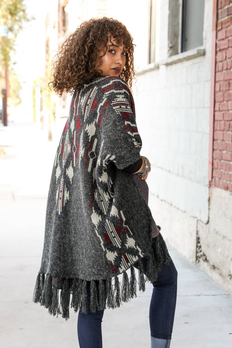 Argyle Knit Ruana