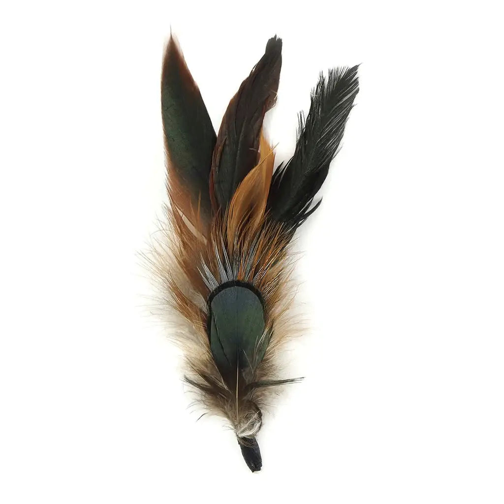 Hat Feather Trim With Rooster Schlappen - Natural