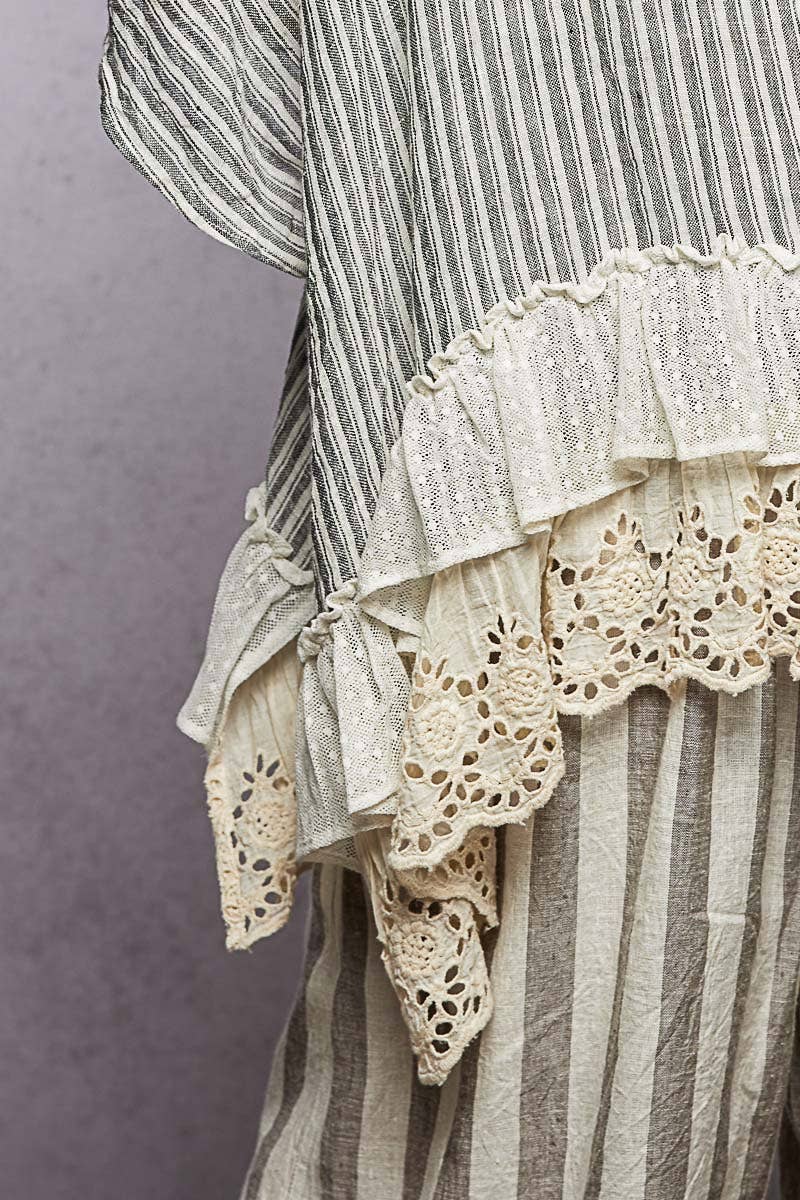 Eyelet Lace Ruffle Cardigan