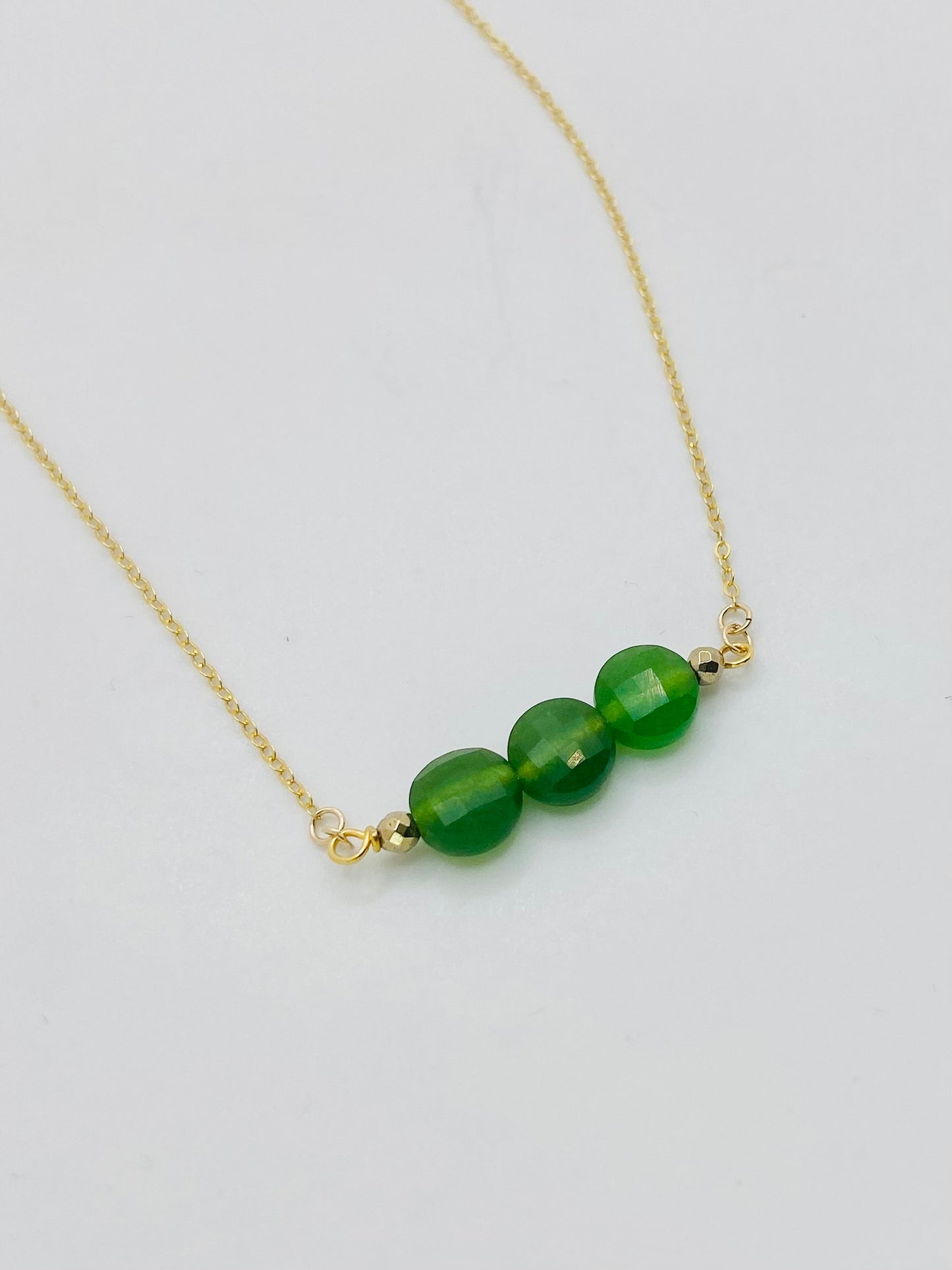 Necklace- emerald green bar