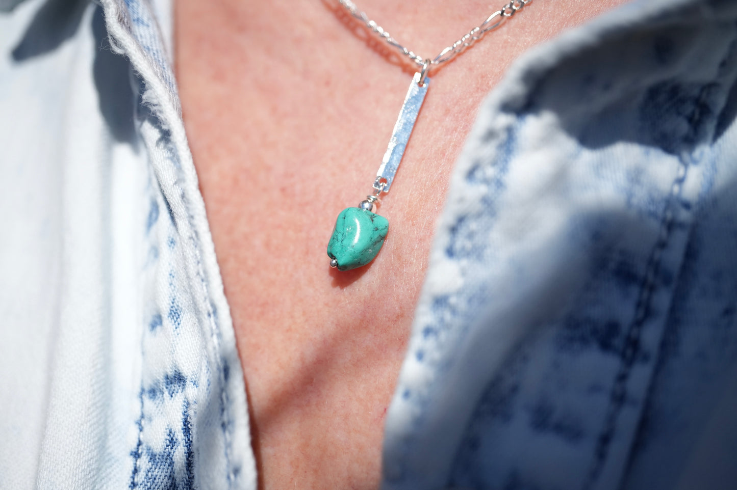 Necklace Scorpios Turquoise Figaro Chain