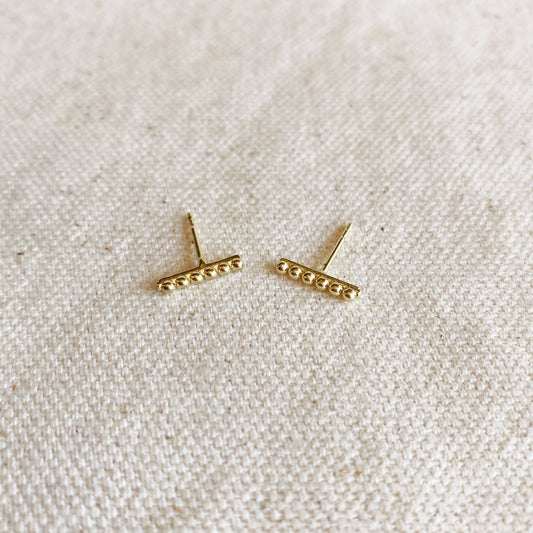 Beaded Bar Stud Earrings