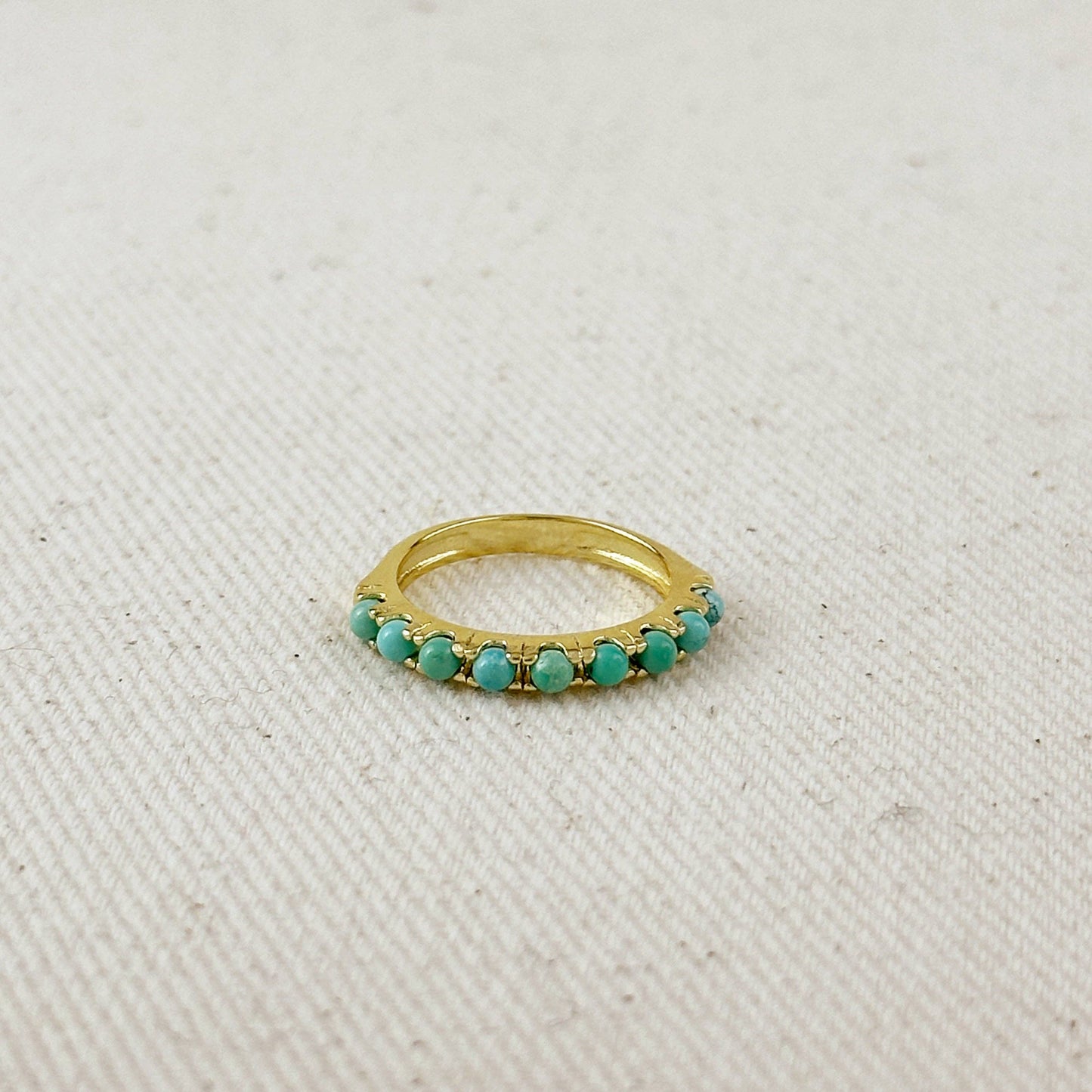 18K Gold Filled Natural Turquoise Band Ring