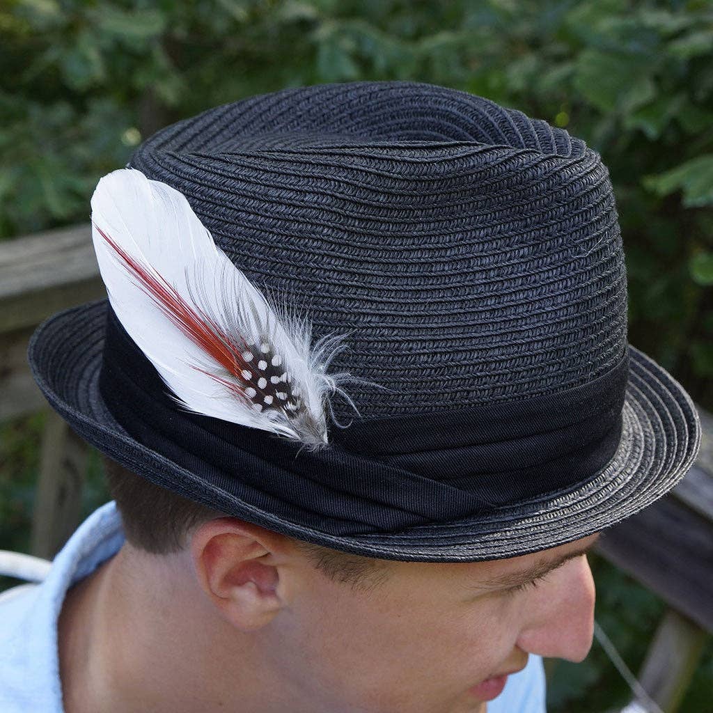 Hat Feather Trim with Goose and Pheasant - White Natural