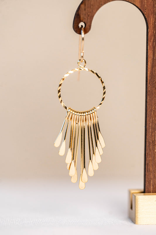 Earrings Sunburst Fringe