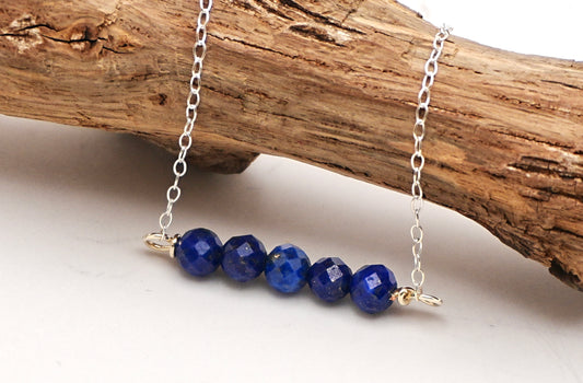 Necklace Lapis Lazuli Gemstone Bar