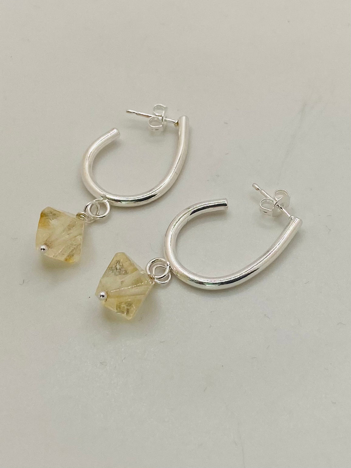 Earrings Silver Plated Hoop Drops