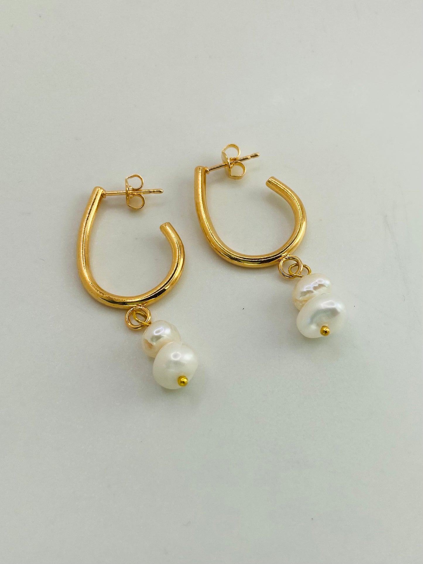 Earrings- gold plated hoop drops