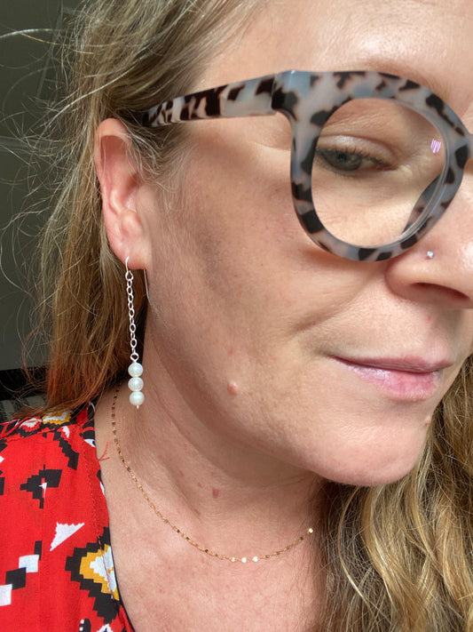 Shooting Star Earrings Pearls