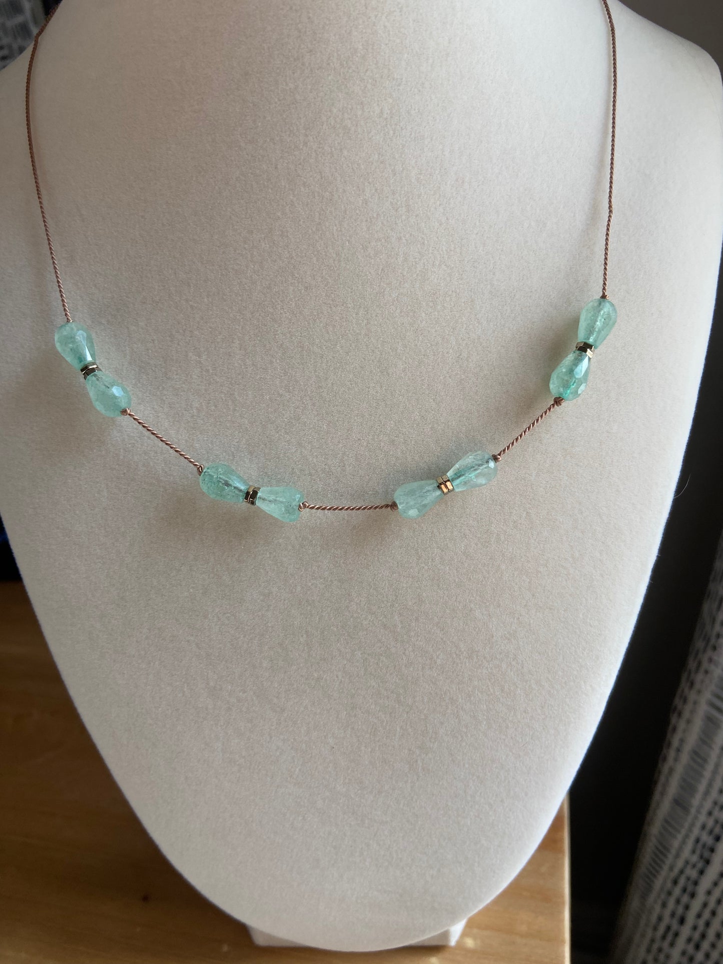 Green chalcedony necklace