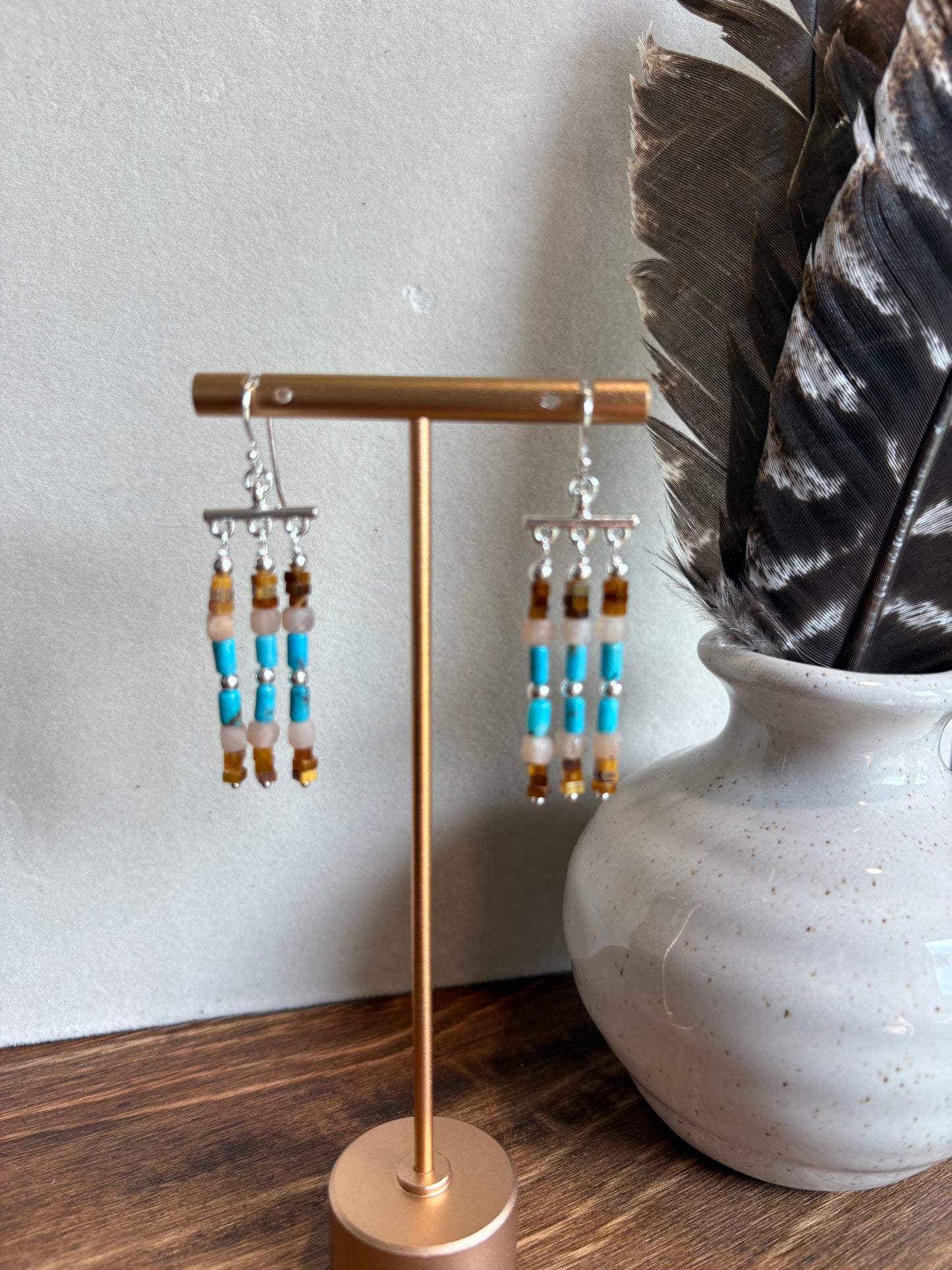 Earrings Gemstone Rain Drop Chandaliers