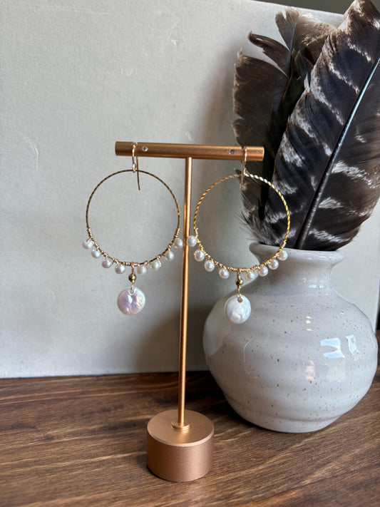 Earrings FW Pearl Hoop Clusters